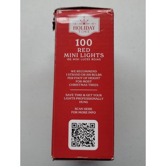 Holiday Time 100 Red Mini Lights White Wire New Open Box - Picture 2 of 11